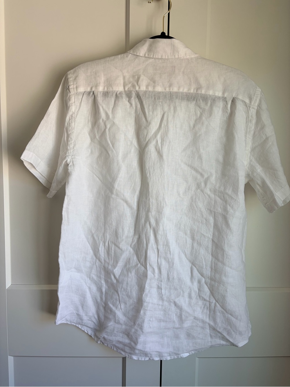 Quince White Short Sleeve Linen Button-Down Shirt - Picture 5 of 6